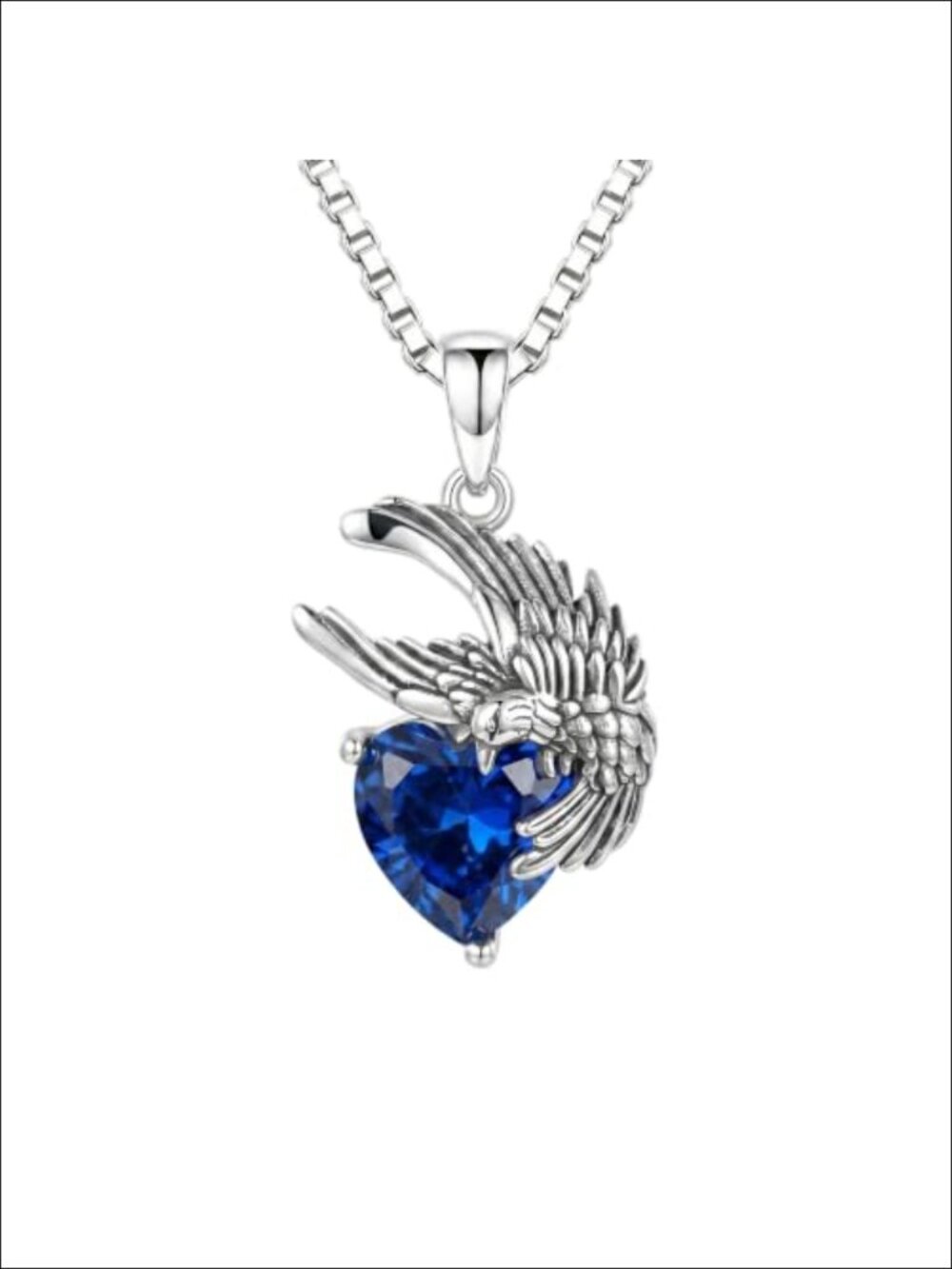 Raven Pendant Necklace Cubic Zirconia Lobster Clasp Adjustable 18-20in